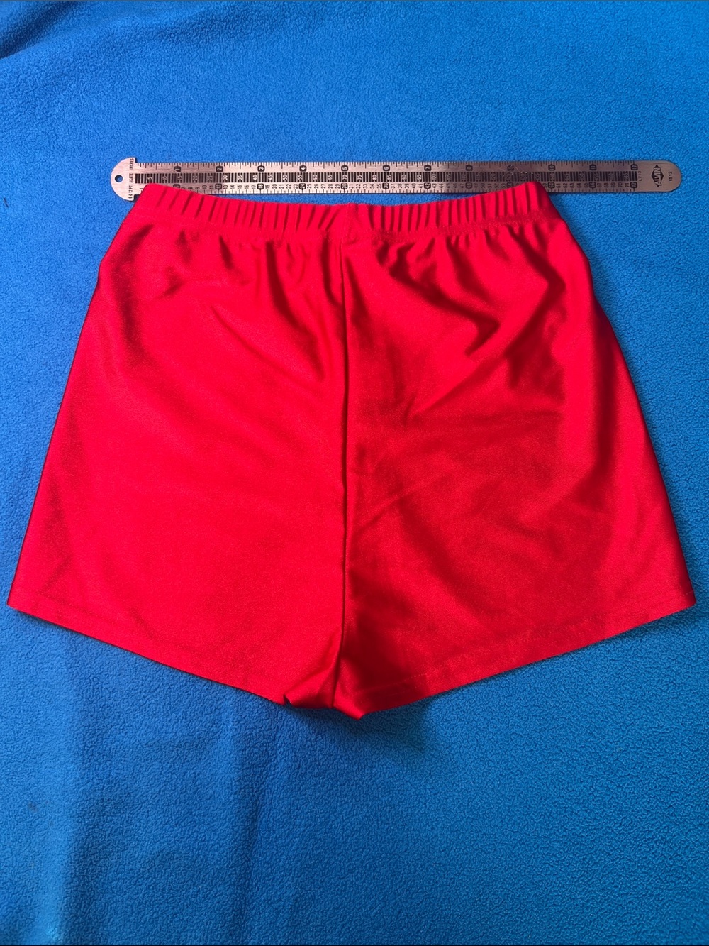 Vivid Red Shiny Spandex Cheeky Disco Hot Shorts S NWOT - Picture 7 of 9